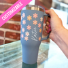 Floral 40 oz Personalized Stainless Steel Tumbler with Handle