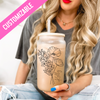 Personalized Birth Flower Iced Coffee Cup