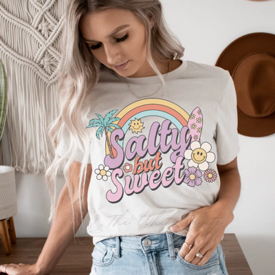 Salty But Sweet Summer Retro Style Women's Graphic Tees