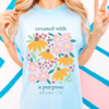 Christian Women's Graphic Tee Created With A Purpose Comfort Colors