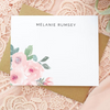 Floral Personalized Note Cards with Envelopes, Stationery Set, Watercolor Stationary Cards, Thank You Flat Notecards, Stationery for Women
