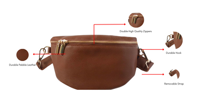 Nutmeg Leather Fanny Pack Crossbody Bags