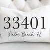 Zip Code Throw Pillow Cover Personalized