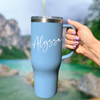 Personalized Stainless Steel Tumbler with Straw and Handle | Bridal Party Tumblers | 40oz Mug | Huge Water Bottle Gift MAARS