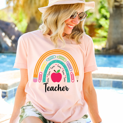 Pencil Rainbow Teacher | Teacher Graphic Tees
