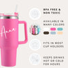 40 oz Tumbler with Handle Personalized Tumbler with Straw
