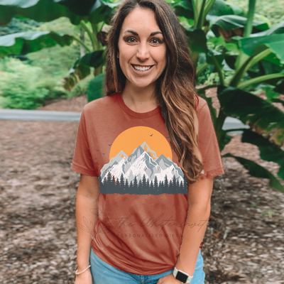 Mountain Sunset Women's Outdoor Graphic Tee | Camping Shirt