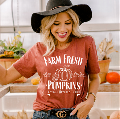 Farm Fresh Pumpkins Women's Fall Graphic Tee