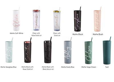 Personalized Acrylic Rubber Tumbler with Lid and Straw