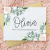 Will you be my Bridesmaid in Floral Design Bridesmaid Proposal Card