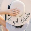 Personalized Living My Best Life (or Your Choice of Wording) Beach Floppy Hat top