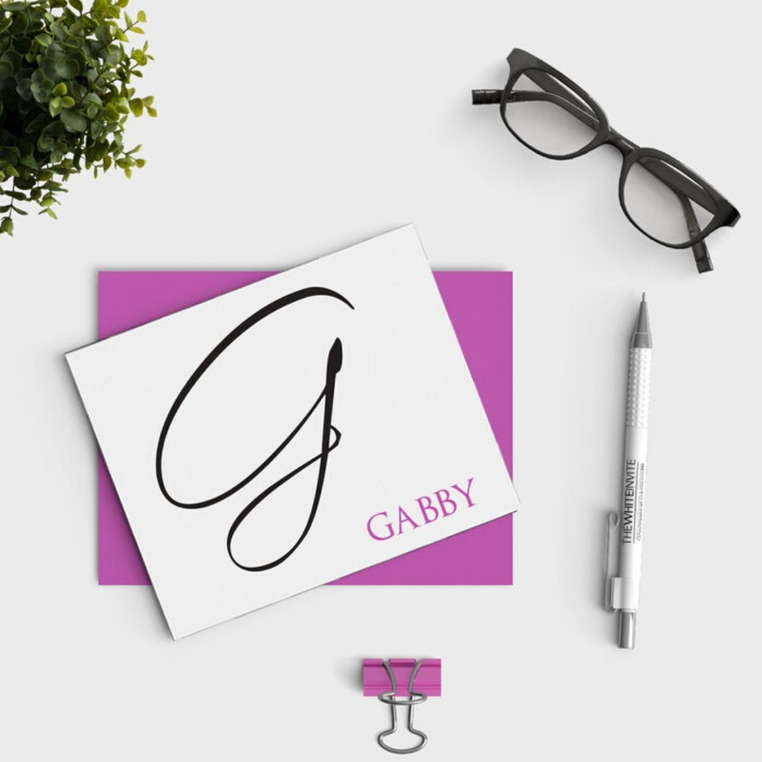 Personalized Stationery Notecards - Calligraphy Stationary - Custom No -  The White Invite