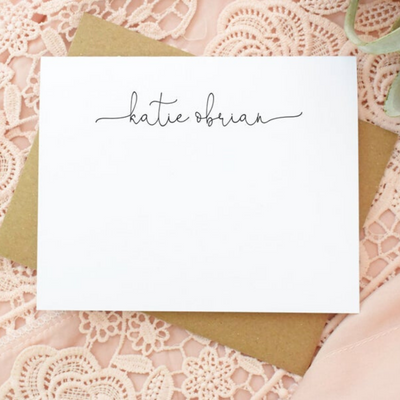 Notecard Set Upper Middle Calligraphy Personalized Stationery