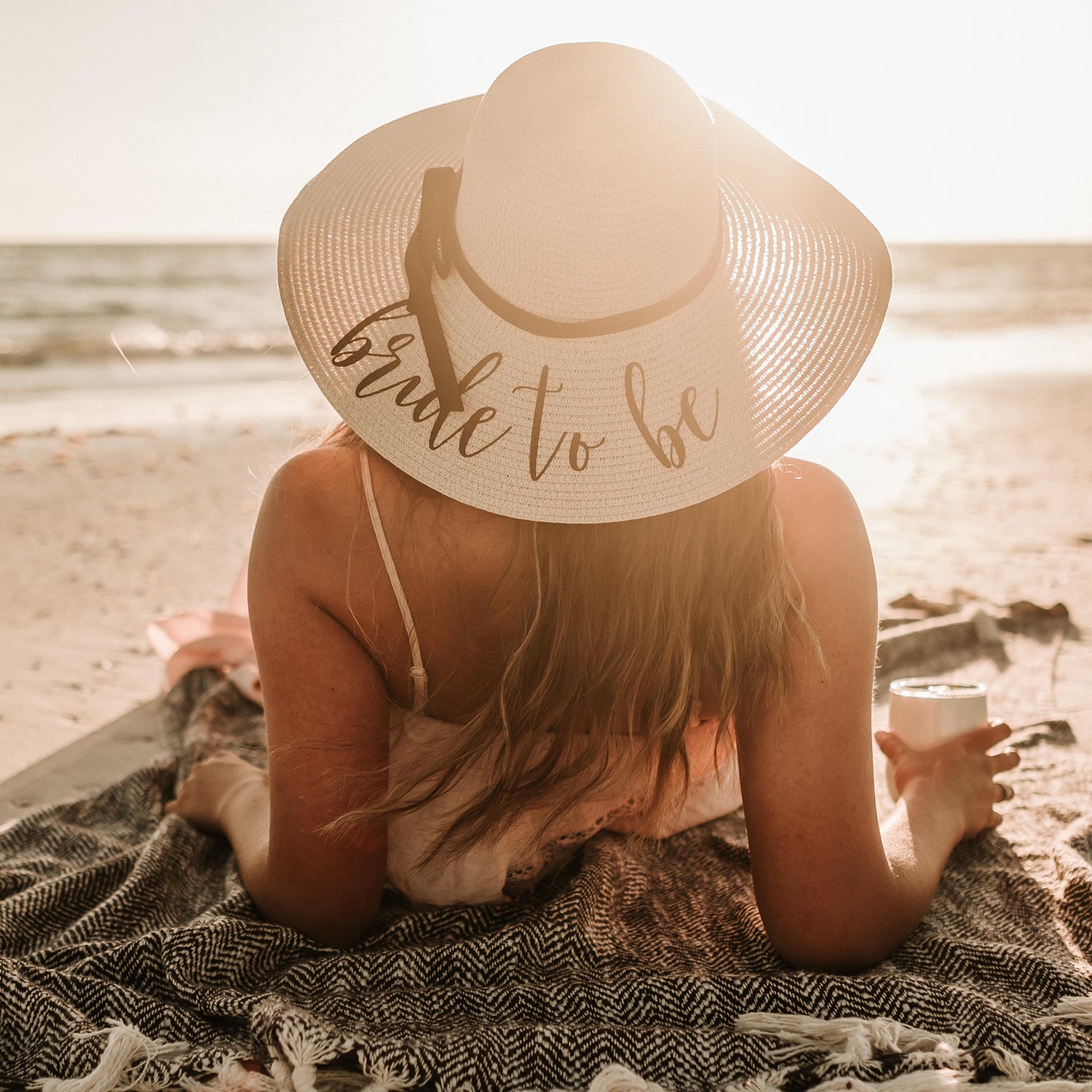 Bride to Be Beach Hat / Floppy Hat - Natural