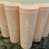 Personalized Acrylic Rubber Tumbler with Lid and Straw
