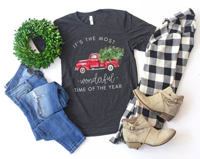 Christmas Truck It's the Most Wonderful Time of the Year - Women's Graphic Tee